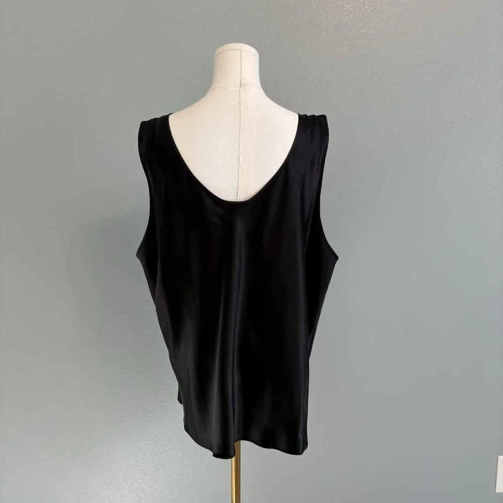 Vintage Solid Black Women's 2X Plus Soft Pullover Sleeveless Whimsigoth Top